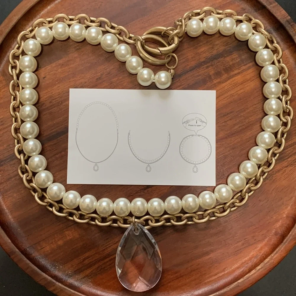 NWT Avon Convertible Pearly Chain Necklace - Picture 2 of 6